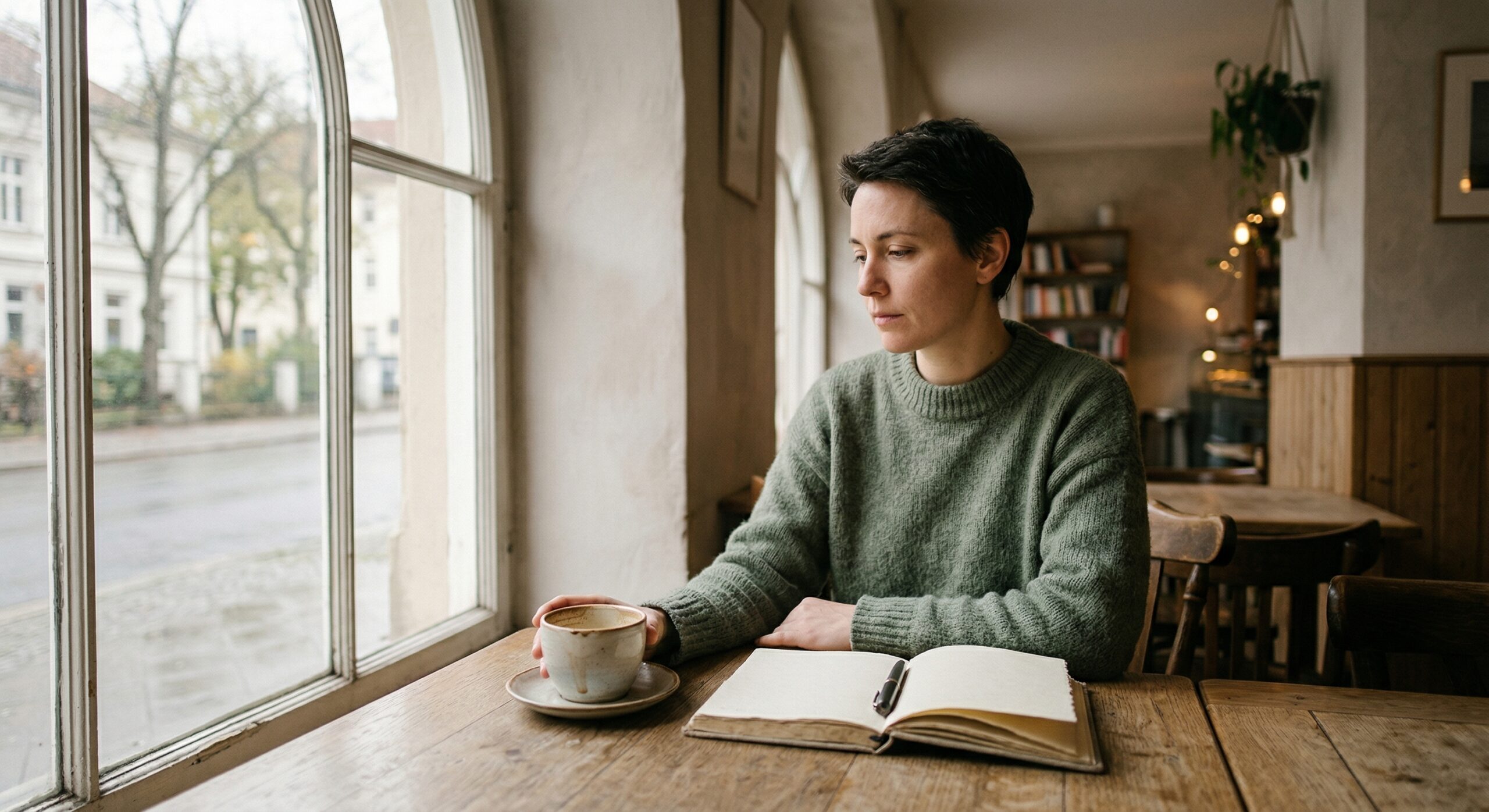 Person sitting quietly at a window — representing the hidden exhaustion behind perfectionism — Helping Hand Therapy